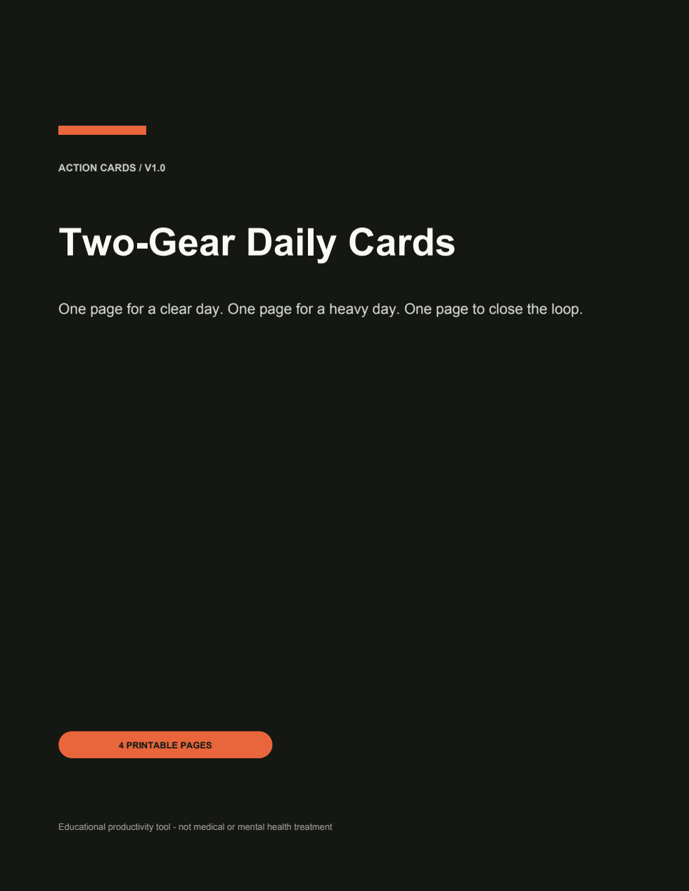 Preview of Two-Gear Daily Cards