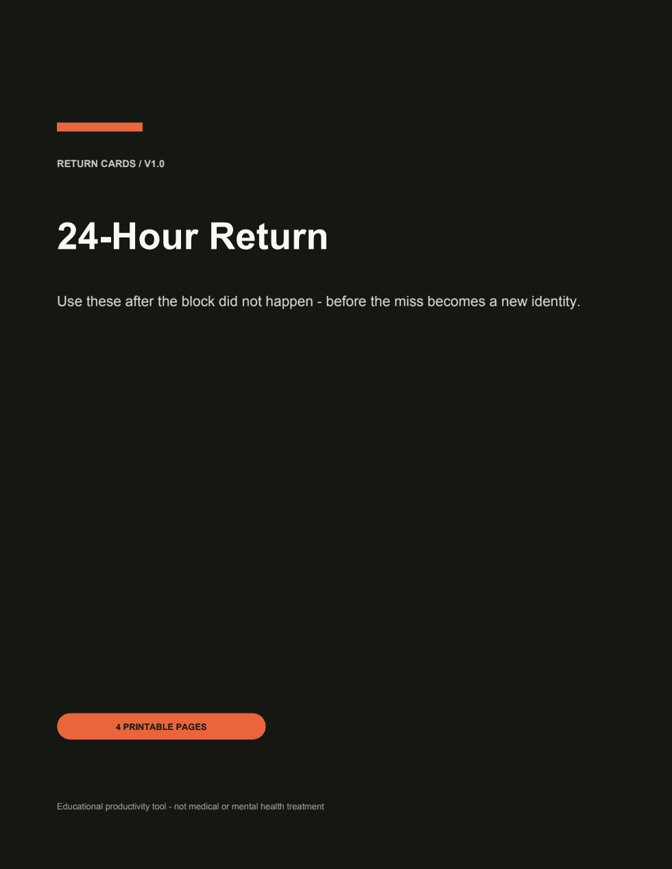 Preview of 24-Hour Return Cards